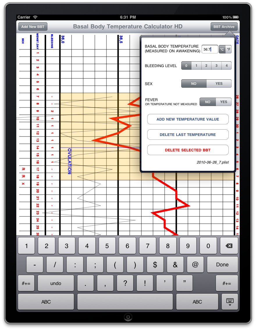 Basal Body Temperature Calculator HD